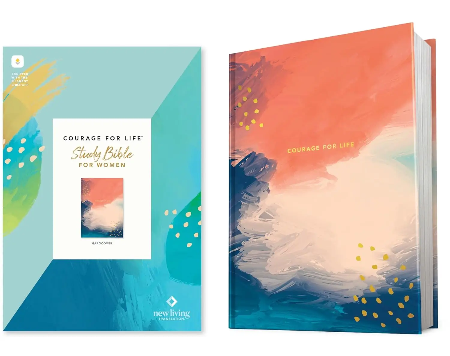 NLT Courage For Life Study Bible book for Women (Hardcover, Filament Enabled) Hardcover Christian books