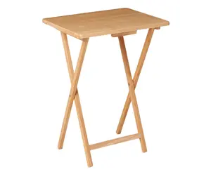 Indoor Single Folding TV Tray Table Natural L 19 x W 15 x H 26 inches.
