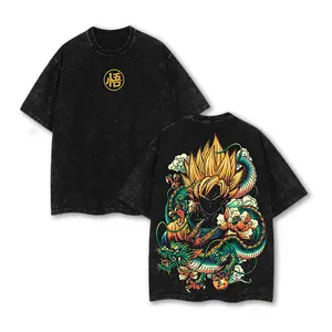 S0n Goku Shenron Dragon Vintage Acid Wash Graphic Tee - DBZ Anime Streetwear Shirt - Men's Super Saiyan Oversized T-Shirt