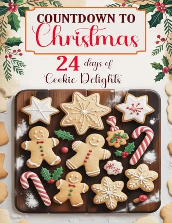 Used English Book - Countdown to Christmas: 24 Days of Festive Cookie Advent Calendar Cookbook by Emma Parker (Paperback, Very Good Condition, 1.01 lbs)