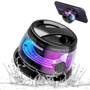 Shower Speaker Bluetooth Waterproof, Portable Cell Phone Stand, IPX7 Waterproof Mini Wireless Speaker with LED Light, Bluetooth 5.3 Wireless Stereo, for Home, Outdoors, Pool