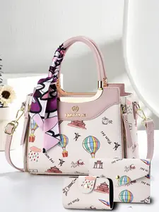 Cute Women's Handbag, Daily Use Handbag, Casual Pattern Print Shoulder Bag, Unique Design Three-Piece Set, Perfect Gift for Birthday, Friends, Thanksgiving