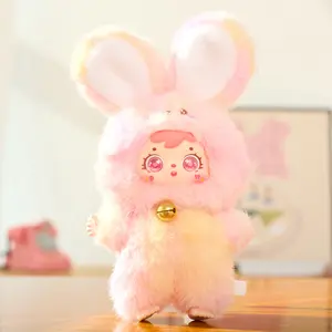 Samuel Blind Box 8.7-inch Plush Figures, Cute Doll, Magic Colorful Rabbit Series Collectible Toys, Kawaii Action Figures for Birthday & Holiday Single Box (1 of 6 Styles)