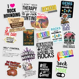 Sticker Pack 20 Rock Hunting Vinyl Sticker, Stone Finder Outdoor Hobby Decal for Laptop