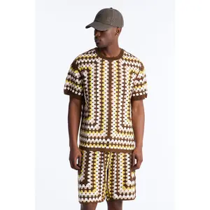 Relaxed Menorca Crochet Crew Neck - Multi Color