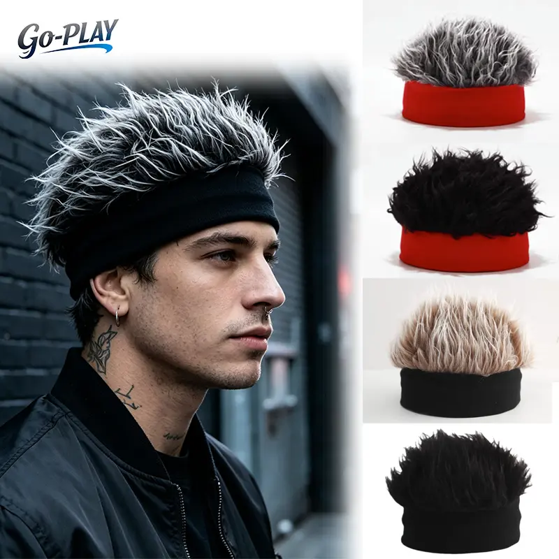 Unisex Funky Faux Hair Knit Beanie Hat, Straight Hair Faux Fur Wig Hat, Funny Novelty Streetwear Skull Cap, Y2K Hip Hop Costume Accessory for Parties, Cosplay, Festivals, Photoshoots & Daily Wear