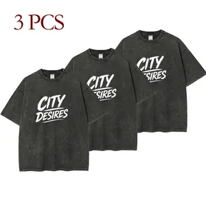 3-Pack Men’s “City Desires” Vintage Washed T-Shirts | Breathable & Comfortable Cotton, Premium DTG Digital Print, Oversized Streetwear Tees, Casual Everyday Wear, Direct Shipping to the U.S. fathersdaygift