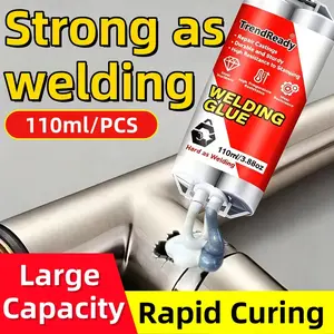 3.72oz Heavy Duty Casting Glue | 2-in-1 Oilproof Metal Glue for Metal | Liquid Welding Glue High Strength Glue Includes Frosted Paper, Thrust Rod & Mixing Stick | Metal Casting Adhesive, Casting Glue, Castor Glue, AB Glue, Epoxy Resin, Super Glue