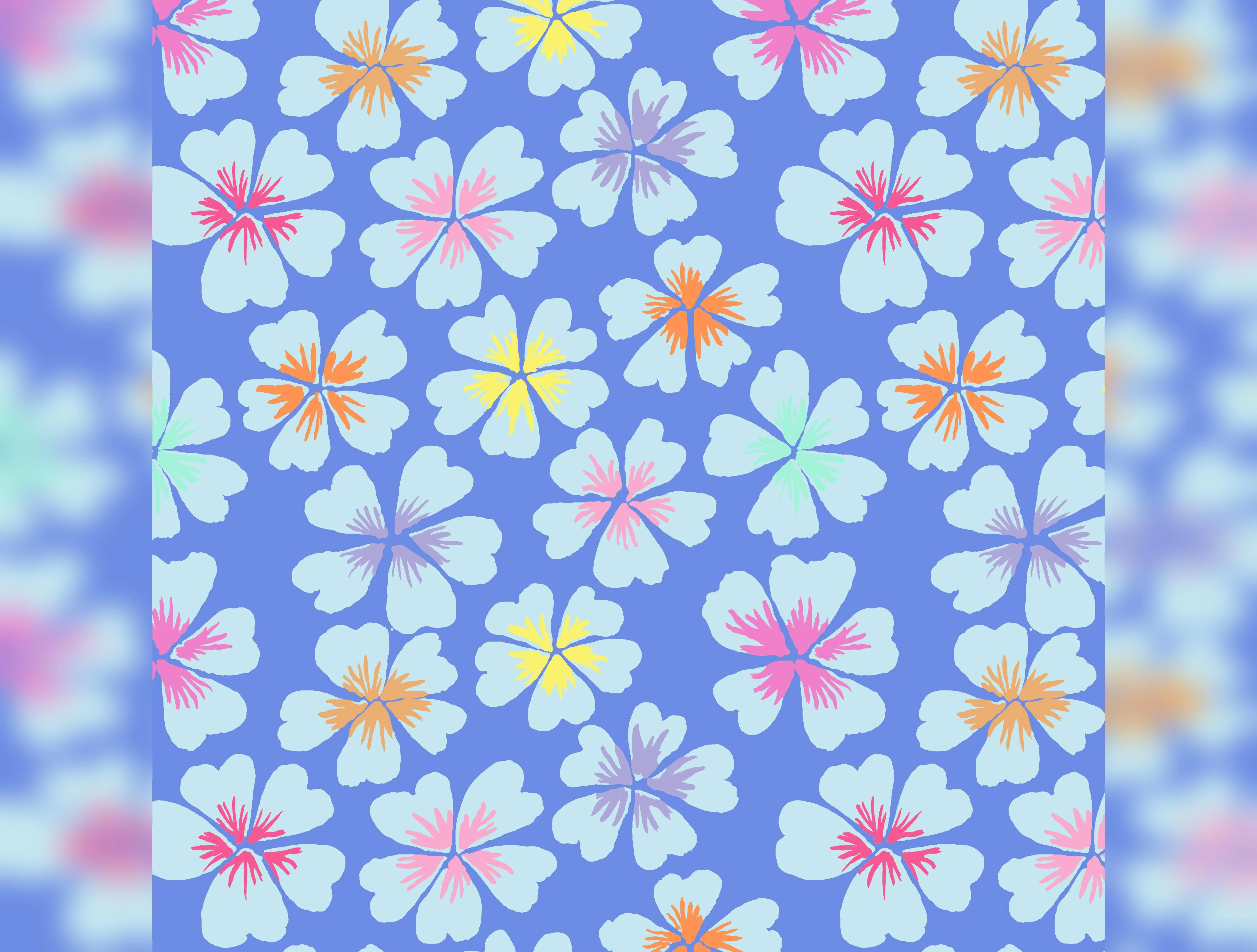 February 2024 | Petals - Blue by Kaffe Fassett for Free Spirit