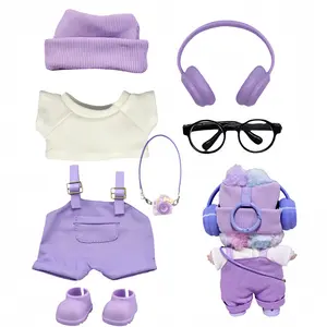 7-Piece Purple Labu Clothing Set for 17cm Collector Dolls Fashion Outfits with Matching Accessories