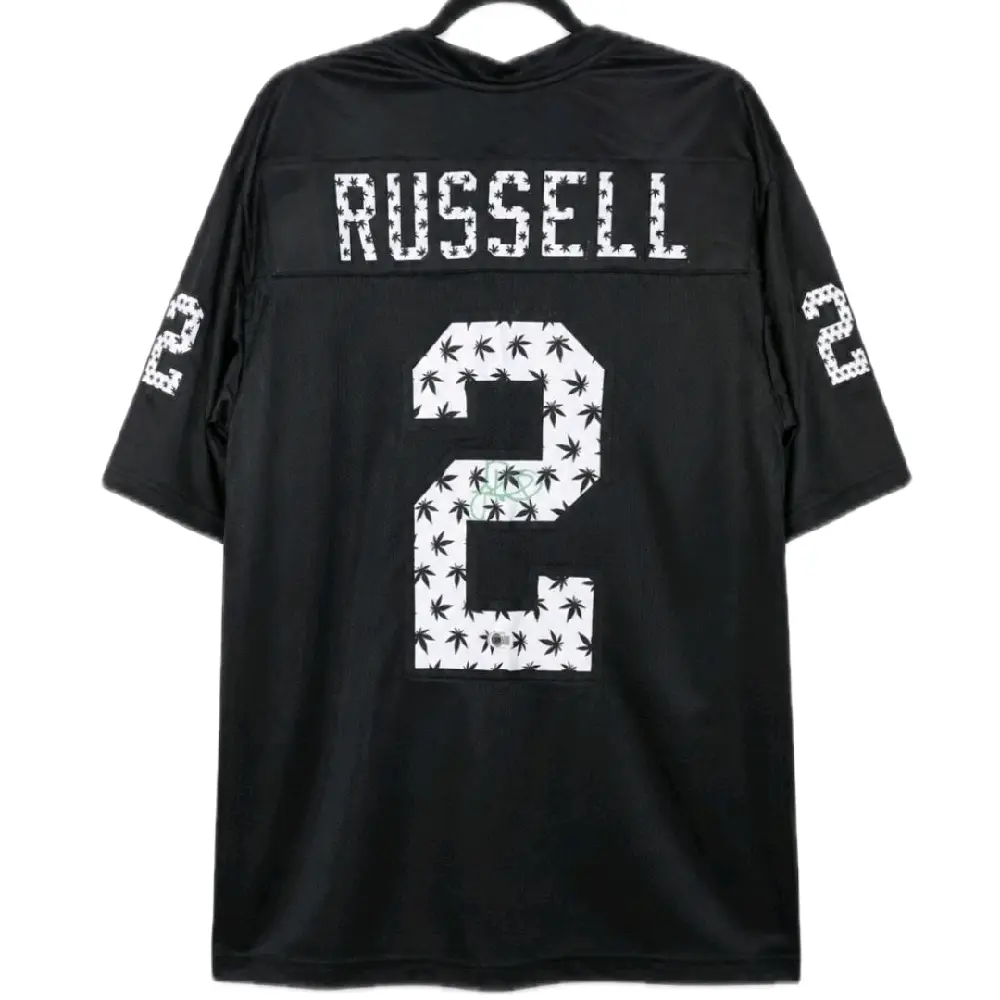 JaMarcus Russell (Rare) Green Ink Autographed Oakland Raiders Fully Embroided Custom "Weed" Black Jersey Beckett Authenticated