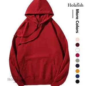 Holafish Unisex Oversized Hoodie Women's Korean Style Sweatshirt Cute Long Sleeve Loose Fleece Pullover with Pocket Minimalist Cozy Top