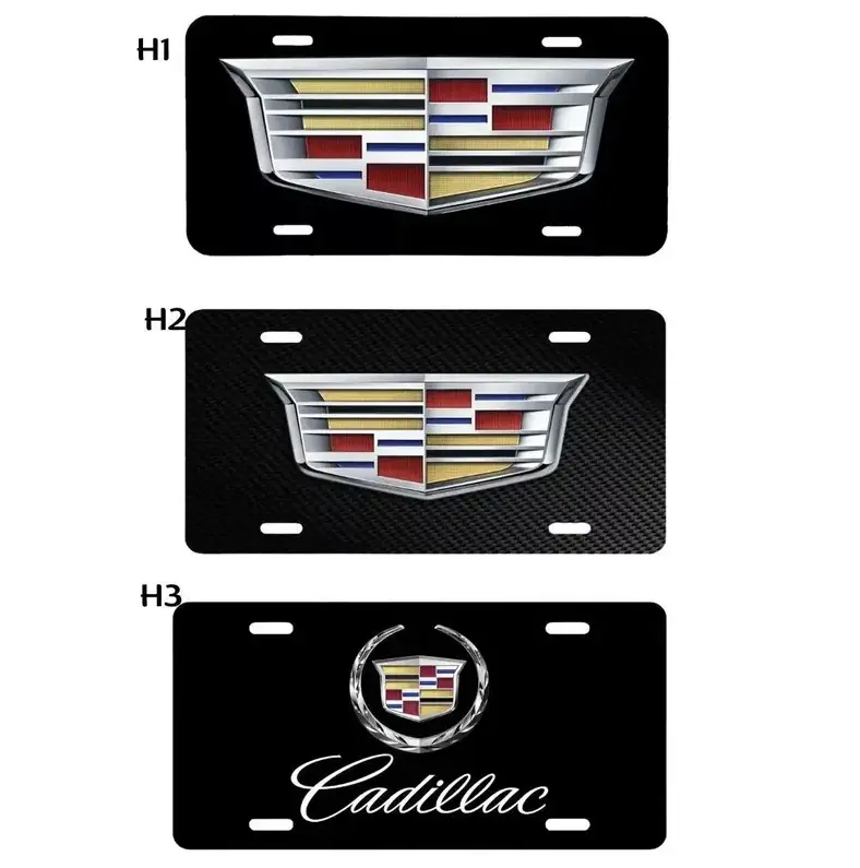 [Classic Luxury, Sleek Blackout & Premium Auto Vibe] Black Classic Cadillac Aluminum License Plate, Sleek Luxury Car Front Tag, Premium Vehicle Vanity Decor