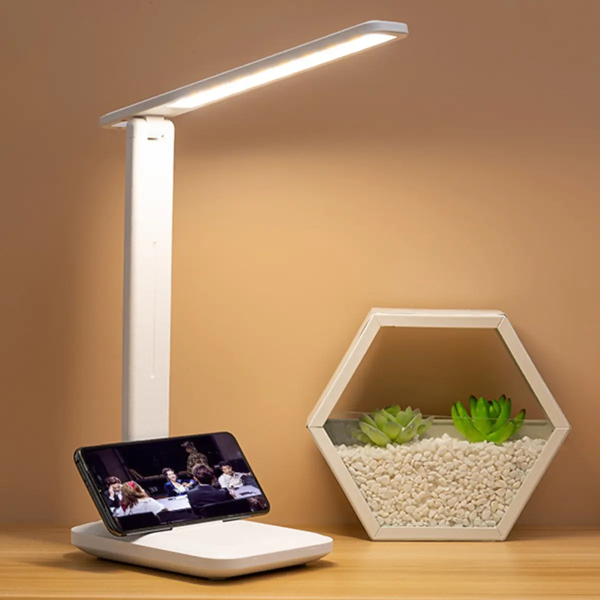 Eye-Care Touch Dimmable Color Adjustable LED Desk Lamp, Foldable Table Light for Office Study Dormitory Bedroom Bedside Reading, Dimmable Desk Lights, Dimmable Desk Lamps, Adjustable Lighting