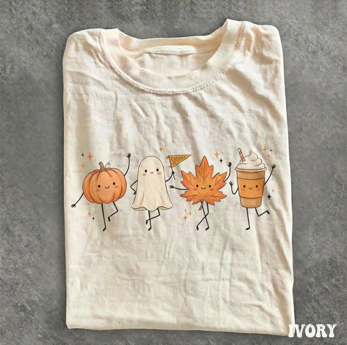 Comfrot Color Fall Halloween Pumpkin Ghost Friends, cute shirt for fall, Cute Halloween shirt, Boho ghost Halloween shirt, Looks Good, Feels Better, Soft Touch, Feels Like a Favorite
