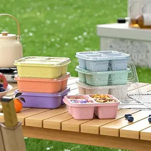 Snack Boxes (7 Pack) Reusable - Stackable Bento Lunch Box Set for Kids and Adults, Sturdy and Easy-to-Clean Meal Prep Containers, Microwave, Freezer, and Dishwasher Safe, BPA-Free (7 COLORS)