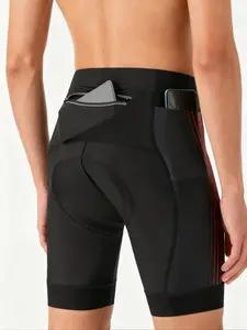 Men's 3D Stereo Training Cycling Shorts, Breathable Road Bike Shorts with Pockets, Elastic Bicycle Shorts for Comfort and Performance, Athletic Shorts