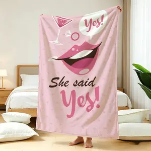 Soft Flannel Engagement Blanket, Perfect for Bachelorette Parties and Weddings, Versatile Use in Bedroom, Living Room, Office, Car