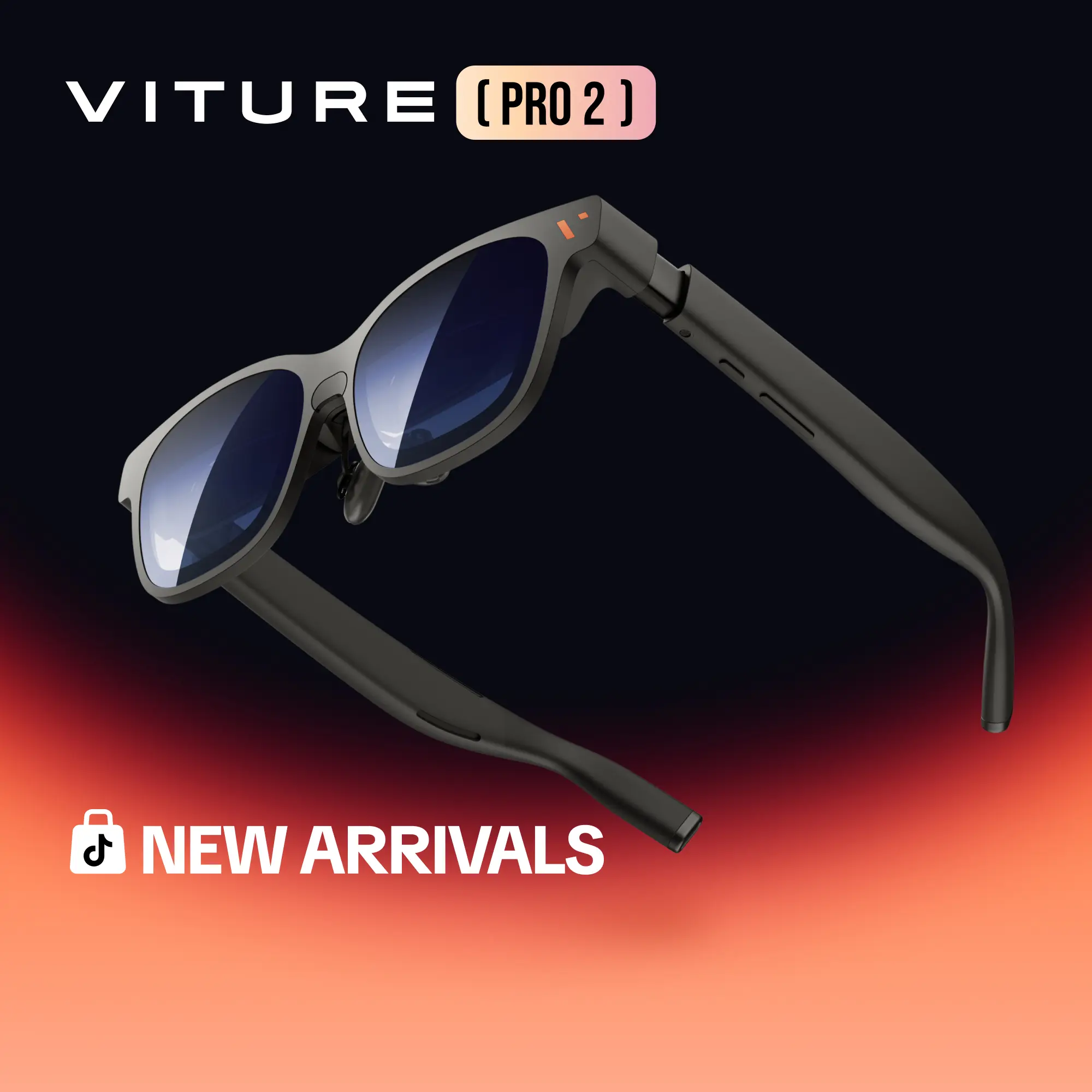 VITURE Pro 2 XR AR Smart Glasses with UltraClarity 3.0, 146" Display, 50° FOV, 1600 Nits Sony Micro-OLED, 63g Weight, 0-5.00D Built-in Diopter, SGS Eye Care Certified, Phone Sync for iPhone, Android, Mac, PC, Steam Deck