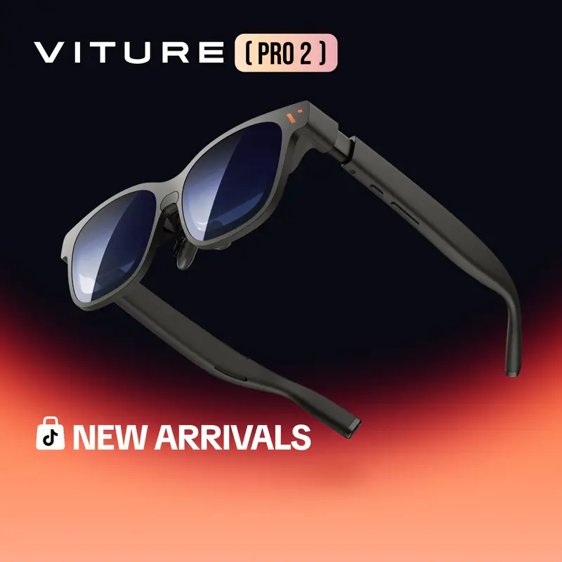 VITURE Pro 2 XR AR Smart Glasses - Lightweight Design Eyewear, UltraClarity 3.0, 146" Display, 50° FOV, 1600 Nits Micro-OLED, 63g, 0-5.00D Built-in Diopter, Eye Care Blue Light Filter, Phone & Computer Sync, Gaming/Movie Use, Cool Gadgets, Gifts for Him