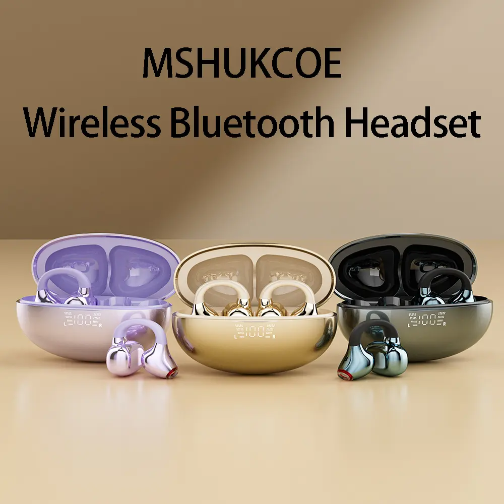 MSHUKCOE Open-Ear Ultra-Comfort Wireless Headphones Bluetooth 6.0 Earbuds IPX5 Waterproof HiFi Music Earphones with Microphone for Small Ears Sports Running Exercise Christmas Gift summerwins