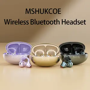 MSHUKCOE Open-Ear Ultra-Comfort Wireless Headphones Bluetooth 6.0 Earbuds IPX5 Waterproof HiFi Music Earphones with Microphone for Small Ears Sports Running Exercise Christmas Gift