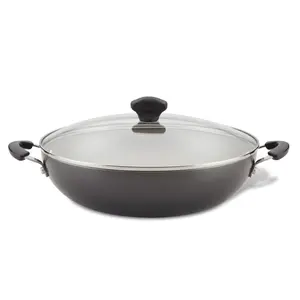 DiamondMax 12.25-Inch Nonstick Wok with Glass Lid - Easy Release & Clean Pans Cookware for Fantastic Stir Fries