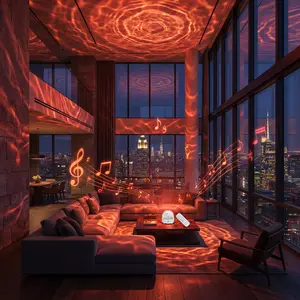 【MothersDayGift】16-color starry sky projection lamp, Bluetooth speaker, with music rhythm, ocean wave and 3D water ripple effects, romantic bedroom night light, suitable for parties, the best gift for children and lovers