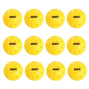 GSE GAMES&SPORT EXPERT 12-Pack Outdoor Pickleball Balls Set USAPA Standard 40 Holes High-Quality Plastic Yellow Green Orange for Outdoor Hard-Court Play