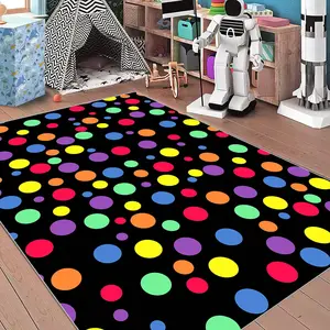 Cartoon Dot Pattern Area Rug, 1 Count Non-slip Soft Floor Mat, Rectangle Home Decorative Carpet for Living Room Bedroom Nursery, Home Decor