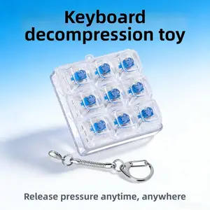 Stress Relief Mechanical Keyboard, Compact Design, Crystal Keycaps, LED Lights, Transparent Acrylic Keys, Unisex, Christmas Gift