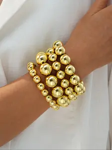 Women's Fashion Jewelry Set, Ccb Beaded Bracelets Stackable Design, Perfect Gift for All Occasions, Ideal for Dating & Parties, Trendy Stack Bangle