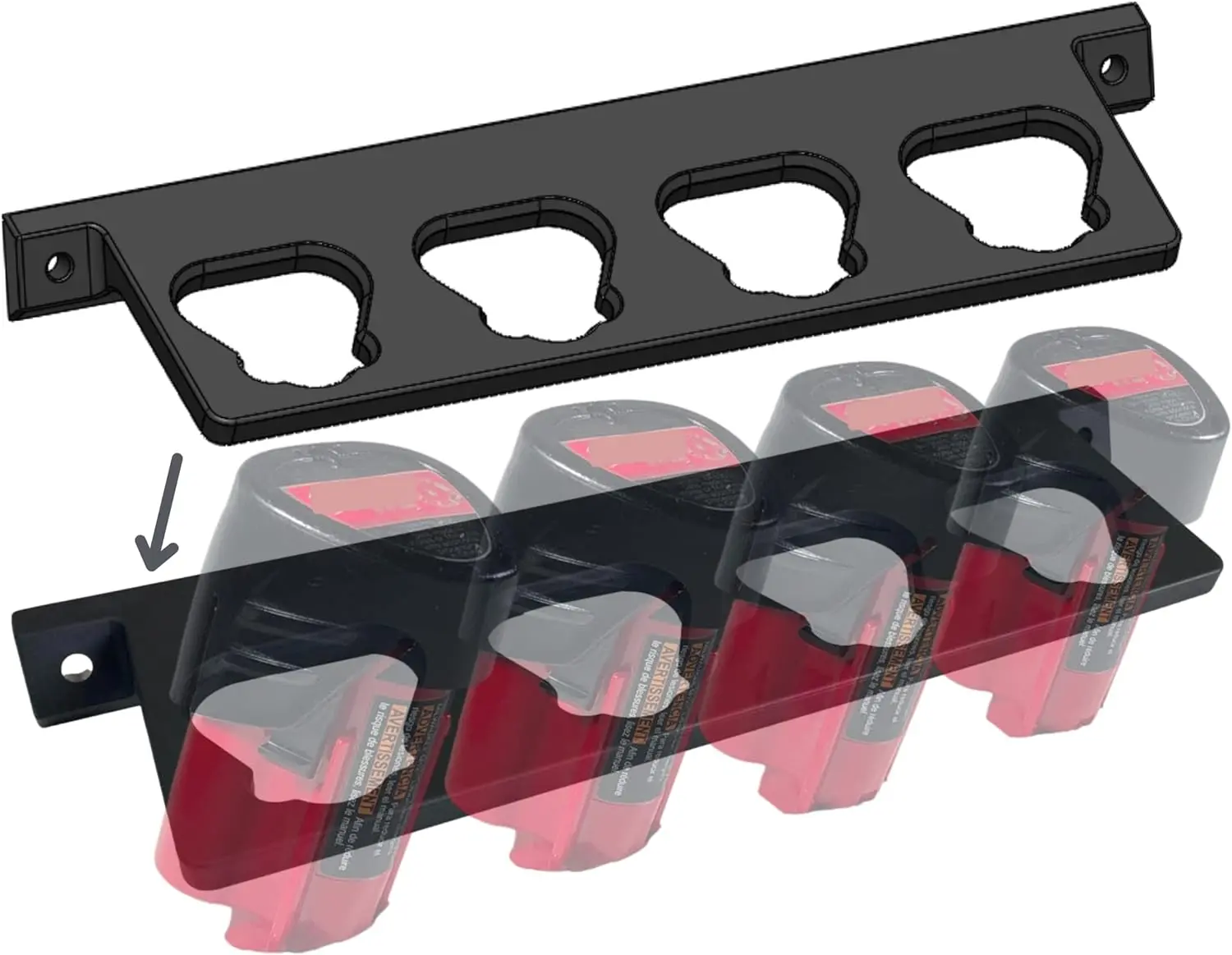 Generic Battery Holder for Milwaukee M12,12V Battery Holder Milwaukee,Battery Storage for Milwaukee,Wall Mount for Milwaukee 12V Batteries,Grey