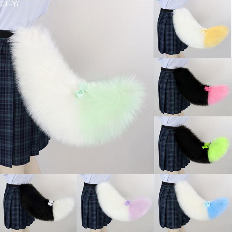 60cm Plush Animal Tail Wolf Fox Cat Tail with Adjustable Belt Cosplay ...