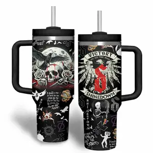 Shinedown 40oz Tumbler With Handle – Insulated Stainless Steel Music Cup, Rock Band Fan Gift, Large Capacity Travel Mug