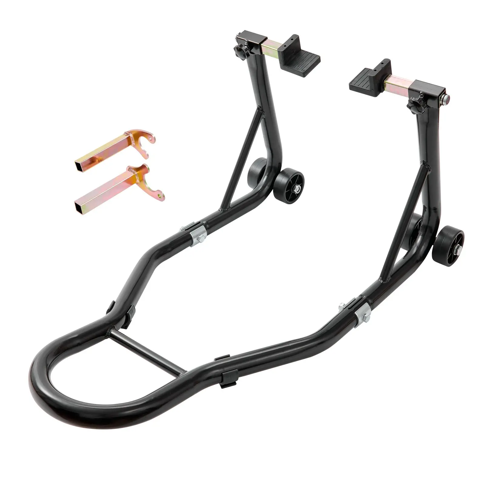 【Summerfinds】VEVOR Motorcycle Rear Wheel Stand, with U + L Fork Swingarm Spool, 850 lbs Capacity Heavy Duty Rear Wheel Stand Motorcycle Lift Jack Stand, for Suzuki Yamaha Honda Kawasaki, Black