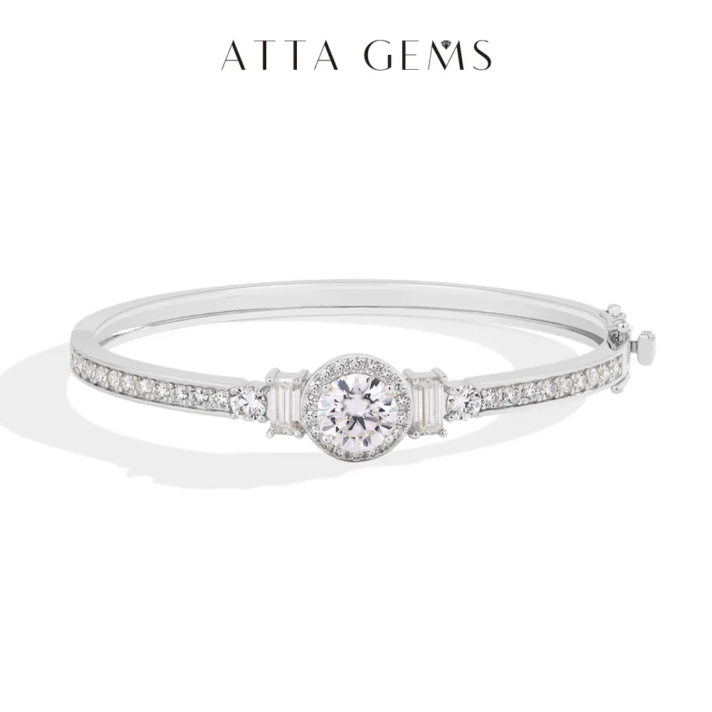 Women's 2CT Round Cut Lab-Created Moissanite Stone Adjustable Bracelet - Certified Gems, Unisex Elegant Jewelry Bracelet, Fine Jewelry, Anniversary Gift, Size-Fit B026 summerwins