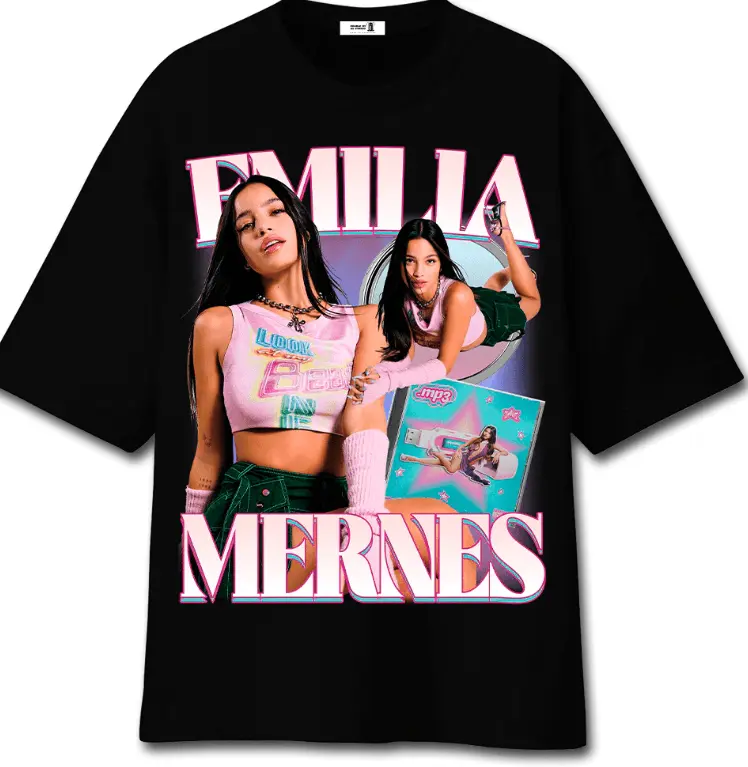 Youth & Adults Emilia Mernes T-Shirt, Latin Pop Music Graphic Tee, Unisex Casual Streetwear Shirt