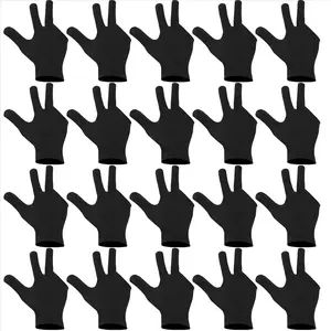 20Pcs Breathable Billiard Gloves Snooker Left Right Hand Gloves 3 Fingers Cue Gloves for Women Men Billiard Accessories
