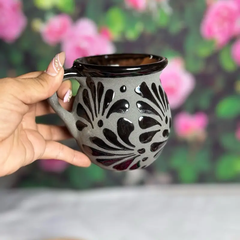 Engove relieve mug cielito lindo negro con gris 355 mil Coffee Cup Reusable Washable Reuse Drinkware Tumbler Ceramic