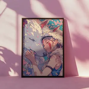 Princess Mononoke Anime Print Studio Ghibli Poster Kawaii Wall Decor Otaku Gift Japanese Manga Art Aesthetic Room Decor