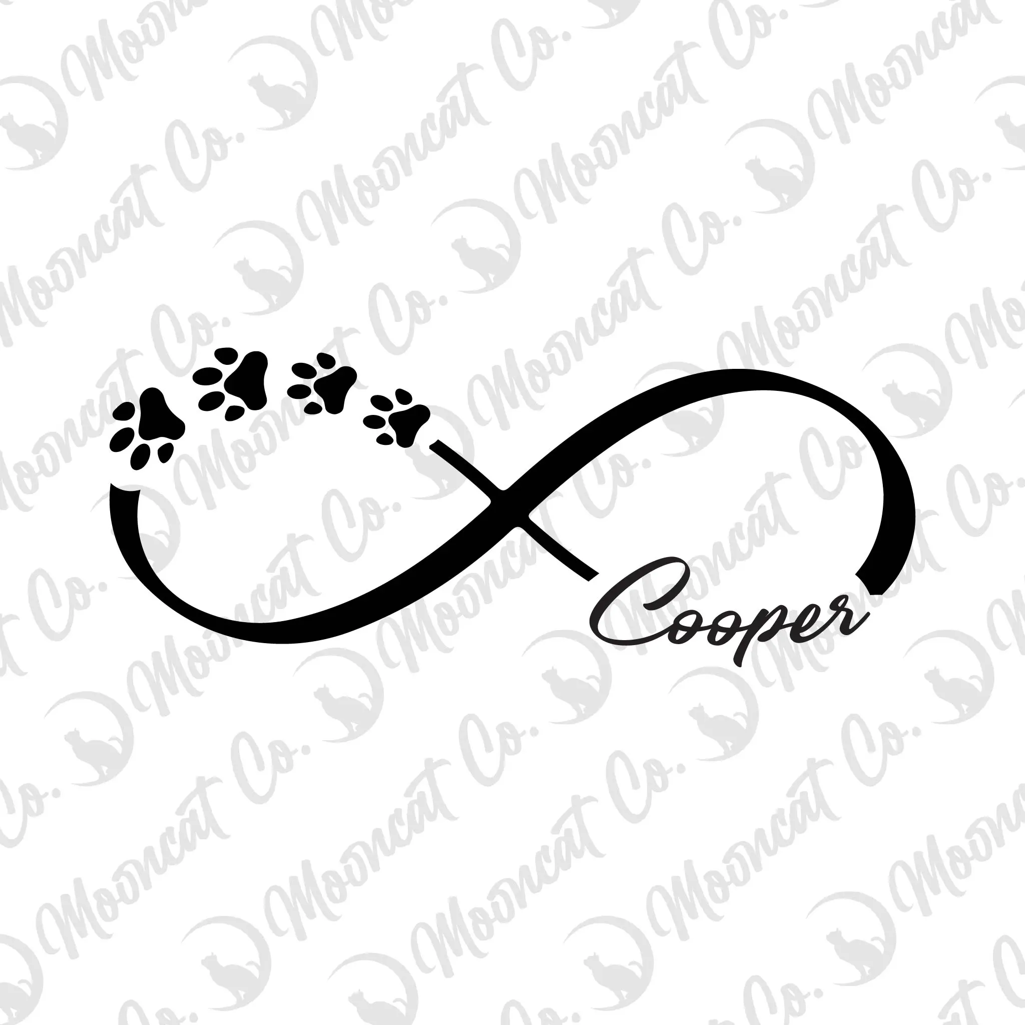 Personalized Infinity Paw Print Permanent Vinyl Sticker - Self-Adhesive, Waterproof, Long Wearing Car Decoration, No-Drill Exterior Upgrade, Cars Accessories, Versatile Laptop Accessory