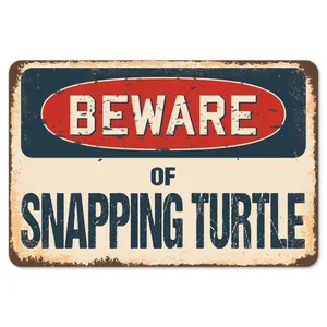 SignMission  Beware of Snapping Turtle Rustic Sign