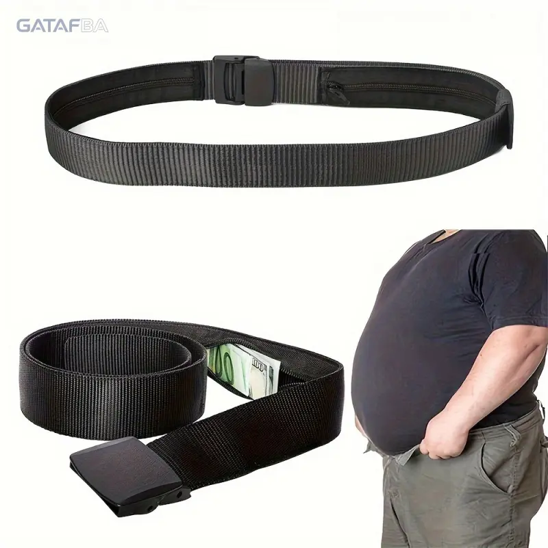 Unisex Slim Hidden Money Belt for Travel and Outdoor Use, Anti-Theft Portable Waist Pouch with Adjustable 47-in Strap, Hidden Pouch