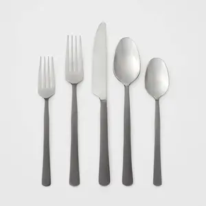20pc Hubbardston Flatware Set Black - Threshold