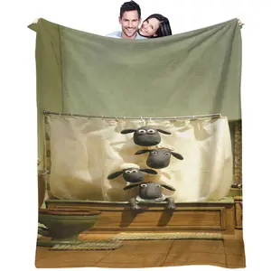 Shaun The Sheep Pattern Blanket, a Lightweight And Warm Flannel Sofa Blanket, Suitable For Soft Blankets In Beds, Camping, And Offices, a Very Special Gift