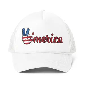 'Merica Peace Sign Trucker Hat | American Flag Vibes
