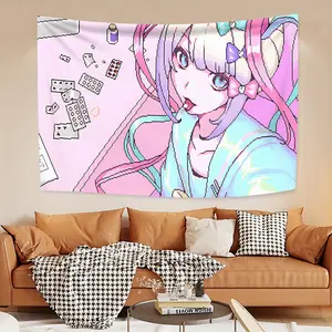 KAngel-inspired peach velvet tapestry, fabric wall decoration, can be used to decorate the transition area of the living room entrance and the wall of the corridor. It is a gift for family and friends on Thanksgiving and Labor Day.