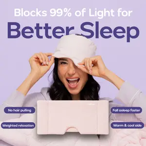 Mellow Sleep | Adjustable Weighted Eye Mask - 360° Wraparound Sleep Mask, Deep Pressure Relaxation Eye Mask for Better Sleep, Soft Comfortable Light Blocking Eye Mask for Travel, Naps & Stress Relief
