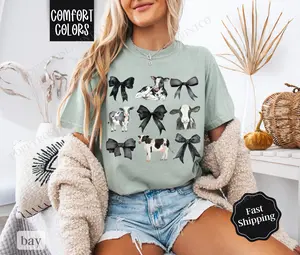 Coquette Cow Shirt Comfort Colors,  Farm Tee, Women's Graphic Tshirt